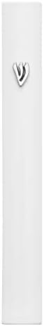 A&S Mezuzot Alumium Mezuzah Case in Silver Shin Design Weatherproof Door Mezuza Judaica Art for Home Blessing (White, 5 Inches)