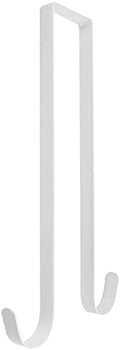 12 Inch Double Sided Wreath Door Hanger – Premium Sturdy Metal 2-Sided Wreath Hook, Holds 2 Wreaths Over The Door, White Front Door Wreath Hanger for Christmas/Festival/Home Decor