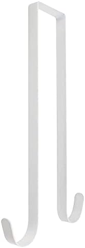 12 Inch Double Sided Wreath Door Hanger – Premium Sturdy Metal 2-Sided Wreath Hook, Holds 2 Wreaths Over The Door, White Front Door Wreath Hanger for Christmas/Festival/Home Decor