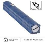 Aluminum Mezuzah Case with 3D Painted Shin Design Easy Peel and Stick Judaica Door Mezuza for Parchment Scroll (Blue/White, 7 Inches)
