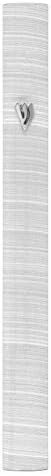 A&S Mezuzot Aluminum Mezuzah Case with 3D Painted Shin Design Easy Peel and Stick Judaica Door Mezuzah for Parchment Scroll (Grey/White, 7 Inches)