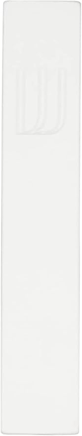 A&S Mezuzot Modern Concrete Mezuzah Case with Scroll, Easy Peel and Stick Mezuza (White+ Engraved Shin, 11 Inches)