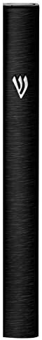 A&S Mezuzot Aluminum Mezuzah Case with 3D Painted Shin Design Easy Peel and Stick Judaica Door Mezuzah for Parchment Scroll (Black, 7 Inches)