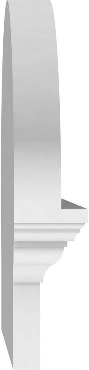 30" W x 14-3/8"H x 2-3/4"P Elliptical Smooth Architectural Grade PVC Combination Pediment