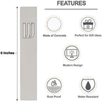 A&S Mezuzot Modern Concrete Mezuzah Case with Scroll, Easy Peel and Stick Mezuza (Grey+ Silver Shin, 6 Inches)