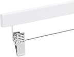 Amazon Basics Durable Wooden Pants and Skirt Hangers with Clips, Closet Organizer, White, 10-Pack