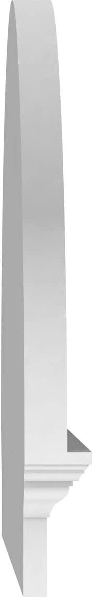 38"W x 25-3/4"H x 2-3/4"P Half Round Sunburst Architectural Grade PVC Combination Pediment