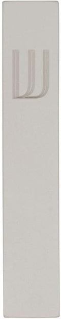 A&S Mezuzot Modern Concrete Mezuzah Case with Scroll, Easy Peel and Stick Mezuza (Grey+ Engraved Shin, 5 Inches)