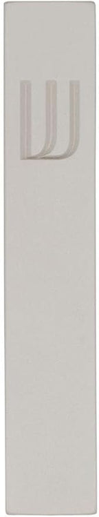 A&S Mezuzot Modern Concrete Mezuzah Case with Scroll, Easy Peel and Stick Mezuza (Grey+ Engraved Shin, 5 Inches)