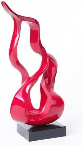 Abstract Sculpture Decor Modern Art Gift Holy Flame Figurine Statue for Bookshelf Table Desktop Office Red 16.5 Inch