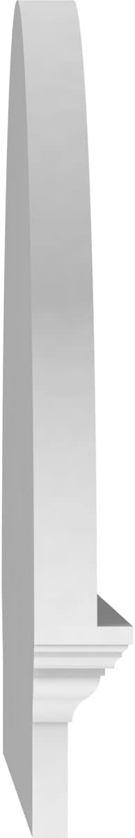 36"W x 24-3/4"H x 2-3/4"P Half Round Smooth Architectural Grade PVC Combination Pediment
