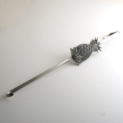 Pewter Pineapple 16" Wreath Holder. Over The Door Coat Hanger. Pewter Finish - Set of 2