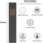 A&S Mezuzot Modern Concrete Mezuzah Case with Scroll, Easy Peel and Stick Mezuza (Black+ Wood Shin, 7 Inches)