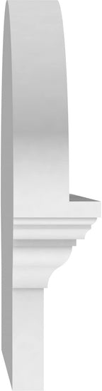 24" W x 12-7/8"H x 2-3/4"P Elliptical Sunburst Architectural Grade PVC Combination Pediment