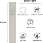 A&S Mezuzot Modern Concrete Mezuzah Case with Scroll, Easy Peel and Stick Mezuza (Grey+ Engraved Shin, 6 Inches)