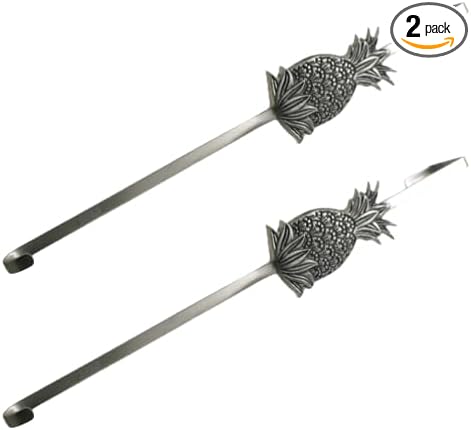Pewter Pineapple 16" Wreath Holder. Over The Door Coat Hanger. Pewter Finish - Set of 2