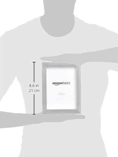 Amazon Basics Rectangular Photo Picture Frame, 5" x 7", Pack of 2, 8.31 x 6.30 inches, Nickel