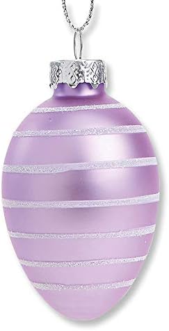 Lillian Vernon Pastel Frost Blown Glass Easter Ornaments - Handcrafted Hanging Tree Decorations, Easter Egg Holiday & Party Decor, 2 in, Assorted, 12-Piece Set