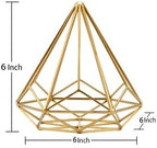 HLQMFHT 6 inches-Bright Gold Iron Sphere-Diamond Shape, Geometric Sculpture Decorative Sphere,Tabletop Decorations for Living Room, Study，Bedroom，Modern Home Decor Accents