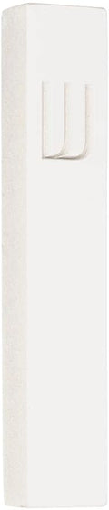 A&S Mezuzot Modern Concrete Mezuzah Case with Scroll, Easy Peel and Stick Mezuza (White+ Engraved Shin, 6 Inches)