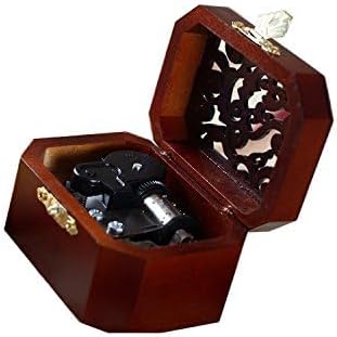 WESTONETEK Vintage Wood Carved Mechanism Musical Box Wind Up Music Box Gift for Christmas/Birthday/Valentine's Day, Melody Amazing Grace