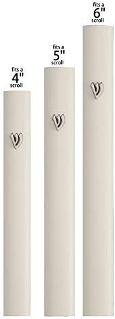 A&S Mezuzot Alumium Mezuzah Case in Silver Shin Design Weatherproof Door Mezuza Judaica Art for Home Blessing (Ivory, 7 Inches)