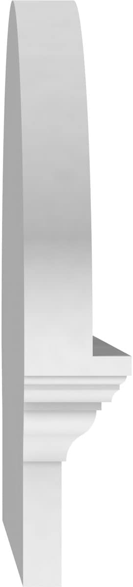 36" W x 15-7/8"H x 2-3/4"P Elliptical Sunburst Architectural Grade PVC Combination Pediment