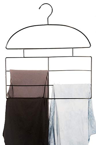 DR. Organizer Leggings/Yoga/Stretch Pants & Tank Top/Cami Closet Organizer Hanger 2/pc Set Combo, Tank Top & Pants, Black, 2 Piece