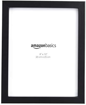 Amazon Basics Rectangular Photo Picture Frame, 8" x 10", Pack of 5, 11.22 x 9.21 inches, Black