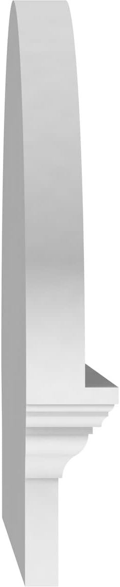 46" W x 18-3/8"H x 2-3/4"P Elliptical Smooth Architectural Grade PVC Combination Pediment