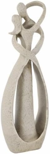 Trycooling Kissing Lovers Statue Abstract Sculpture Resin Statues for Home Decor Modern Home Office Desktop Shelf Bookshelf Decor (Sandstone, Small)