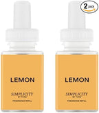 Pura & Simplicity Home Scent Refill - Smart Air Diffuser - Long-Lasting Luxury Fragrance per Refill - Home Essential - Clean & Safe Diffuser Fragrance - 2 Pack, Lemon