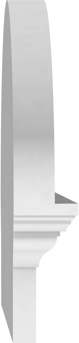 34" W x 15-3/8"H x 2-3/4"P Elliptical 4 Spoke Architectural Grade PVC Combination Pediment