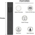 A&S Mezuzot Modern Concrete Mezuzah Case with Scroll, Easy Peel and Stick Mezuza (Black+ Engraved Shin, 7 Inches)