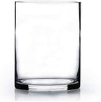 WGV Cylinder Vase Bulk, Diameter 5", Height 6", Clear Glass Floral Planter Container, Floating Candle Holder for Wedding Party Event Home Office Decor, 12 Pieces