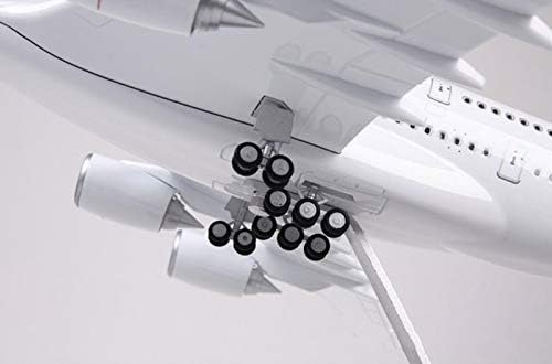1:160 Scale Diecast Airplane Model with Light, Large Resin Aircraft Replica for Collection & Display, White