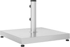 Stainless Steel Concrete Filled Umbrella Base, 61.7 lb Square Parasol Stand with Tightening Knob, Fits 1.3", 1.5", 1.9" Poles, 3 Adaptors Included