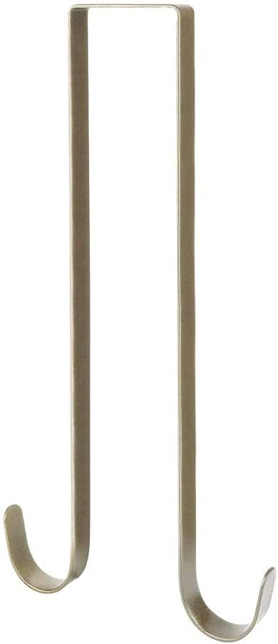 15 Inches Metal Double Wreath Hanger Over The Door Large Double Door Wreath Hook for Christmas Wreath Front Door Hanger - - Sturdy Metal (Bronze)