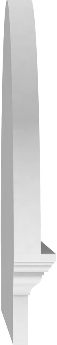 34"W x 23-3/4"H x 2-3/4"P Half Round Smooth Architectural Grade PVC Combination Pediment