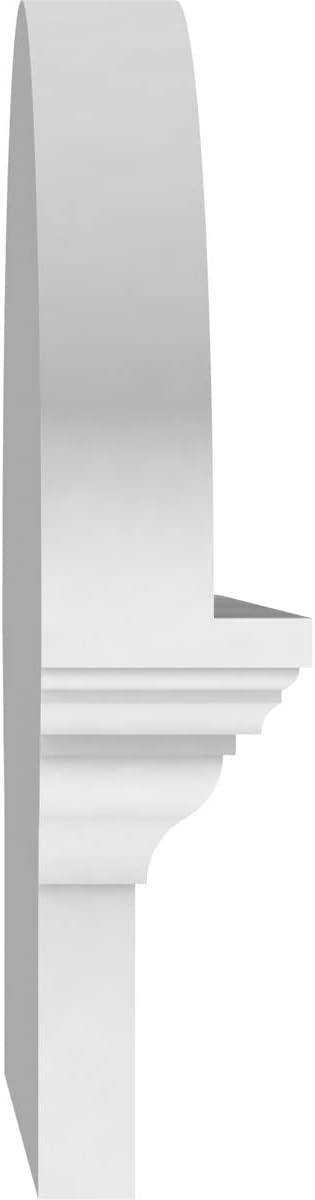 24" W x 12-7/8"H x 2-3/4"P Elliptical 3 Spoke Architectural Grade PVC Combination Pediment