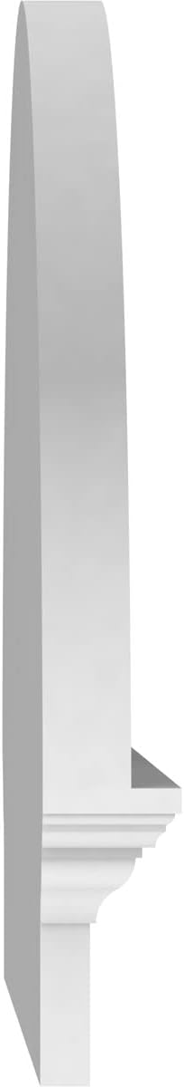 32"W x 22-3/4"H x 2-3/4"P Half Round Sunburst Architectural Grade PVC Combination Pediment