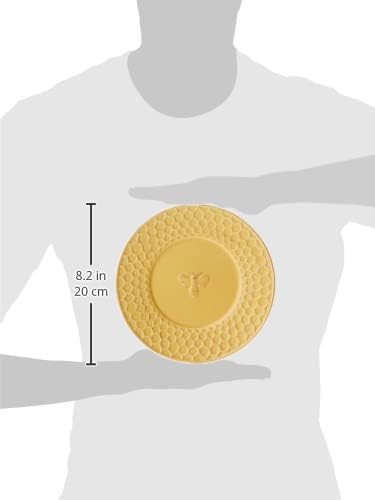 Boston International Embossed Stoneware Plate, 8-Inch Diameter, Honeycomb