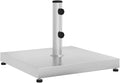 Stainless Steel Concrete Filled Umbrella Base, 61.7 lb Square Parasol Stand with Tightening Knob, Fits 1.3", 1.5", 1.9" Poles, 3 Adaptors Included
