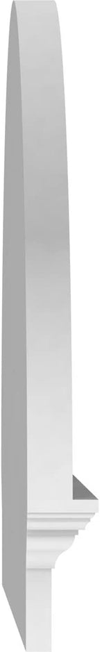 40"W x 26-3/4"H x 2-3/4"P Half Round 4 Spoke Architectural Grade PVC Combination Pediment