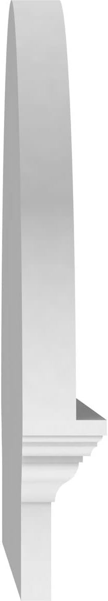 28"W x 20-3/4"H x 2-3/4"P Half Round Smooth Architectural Grade PVC Combination Pediment