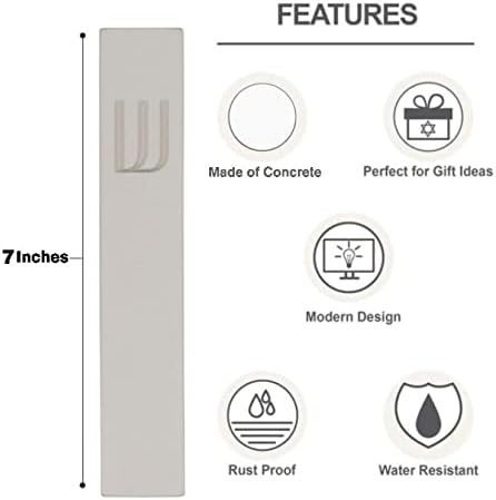 A&S Mezuzot Modern Concrete Mezuzah Case with Scroll, Easy Peel and Stick Mezuza (Grey+ Engraved Shin, 7 Inches)