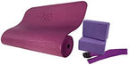 Body Sport 4-Piece Yoga Kit, (1) 72 in. x 1/4 in. Fitness Mat, (2) Purple Blocks, (1) 6 ft. Exercise Strap - Beginner Set for Home Fitness & Gym Workouts