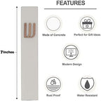 A&S Mezuzot Modern Concrete Mezuzah Case with Scroll, Easy Peel and Stick Mezuza (Grey+ Wood Shin, 7 Inches)