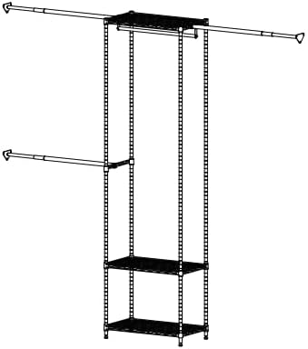 IZEUK Heavy Duty Rolling Garment Rack Wire Clothes Rack for Hanging Clothes (Black, 3 Tier with 3 Rod)