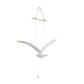 Soaring Seagulls Hanging Mobile Wing Wood Flying Seagull Decor Ceiling Pendant Home Nautical Wall Decoration Easy to Use White